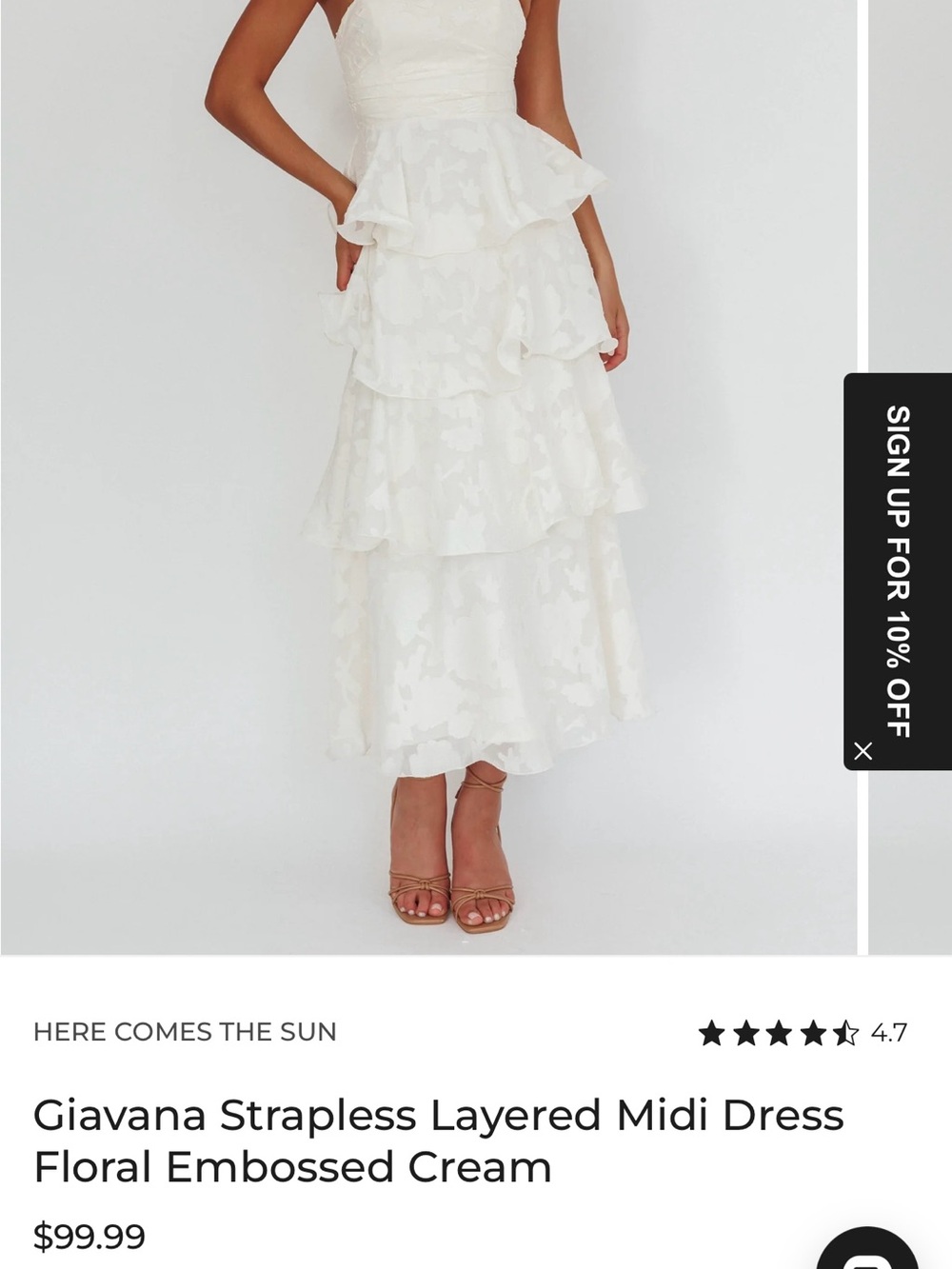 Selfie Leslie Strapless Layered Midi Dress - Cream